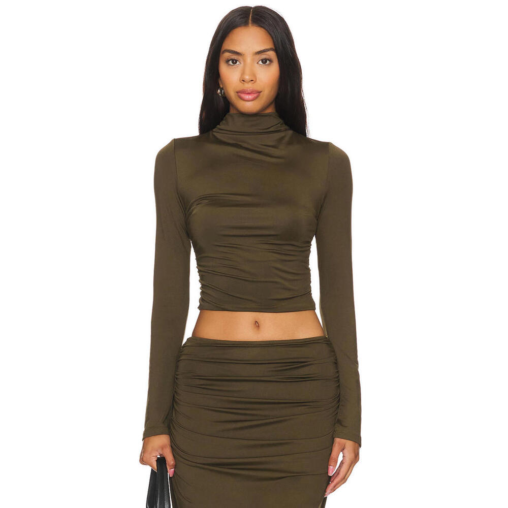 Nia Pia Top cropped olive open back size XS New